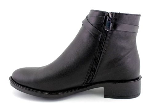 Ghete joase de dama cu fermoar lateral de culoare neagra - Model Flora