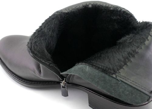 Ghete joase de dama cu fermoar lateral de culoare neagra - Model Flora