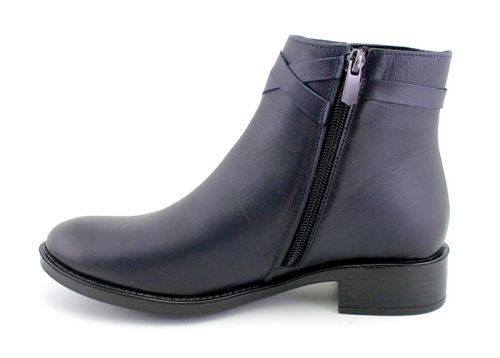 Ghete joase de dama cu fermoar lateral in albastru - Model Flora