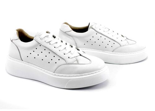 Pantofi de damă în stil sport casual în alb - Model Jane