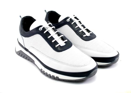 Pantofi casual barbatesti din piele naturala alb - Model Kronos