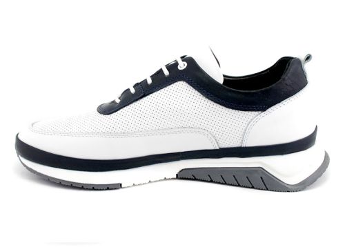 Pantofi casual barbatesti din piele naturala alb - Model Kronos