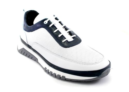 Pantofi casual barbatesti din piele naturala alb - Model Kronos