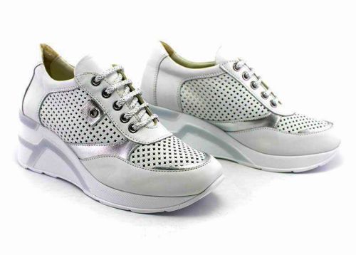 Pantofi sport dama din piele naturala alb - Model Danaya