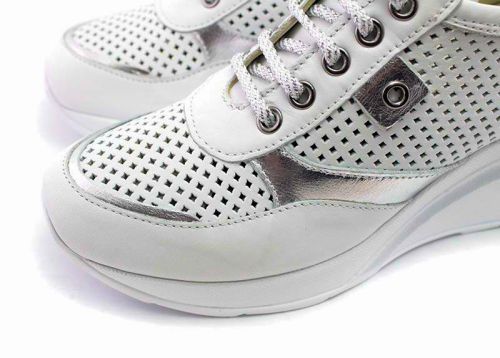 Pantofi sport dama din piele naturala alb - Model Danaya