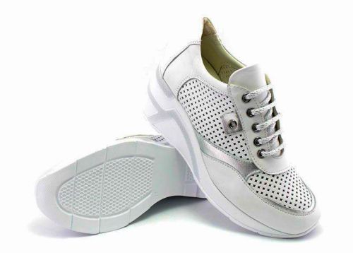 Pantofi sport dama din piele naturala alb - Model Danaya