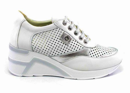 Pantofi sport dama din piele naturala alb - Model Danaya