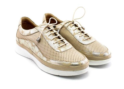 Pantofi dama de vara din piele naturala in bej - Model Donna