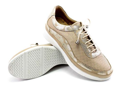 Pantofi dama de vara din piele naturala in bej - Model Donna