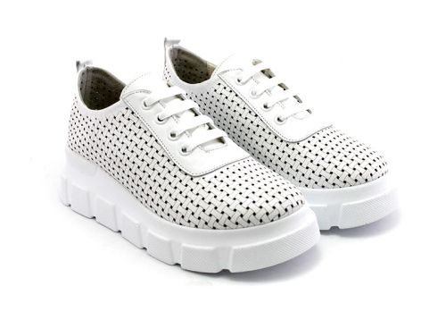 Pantofi de vara dama din piele naturala alb - Model Maritsa