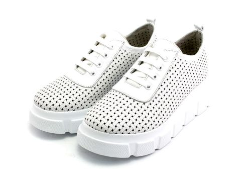 Pantofi de vara dama din piele naturala alb - Model Maritsa