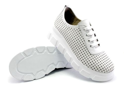 Pantofi de vara dama din piele naturala alb - Model Maritsa