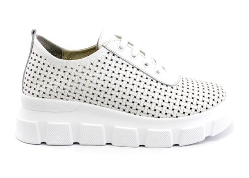 Pantofi de vara dama din piele naturala alb - Model Maritsa