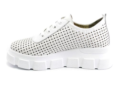 Pantofi de vara dama din piele naturala alb - Model Maritsa