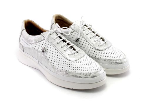 Pantofi de vara dama din piele naturala alb - Model Donna.