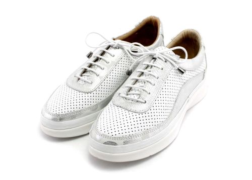Pantofi de vara dama din piele naturala alb - Model Donna.