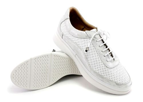 Pantofi de vara dama din piele naturala alb - Model Donna.