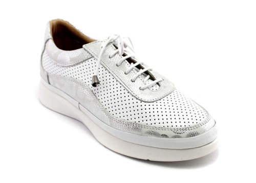 Pantofi de vara dama din piele naturala alb - Model Donna.