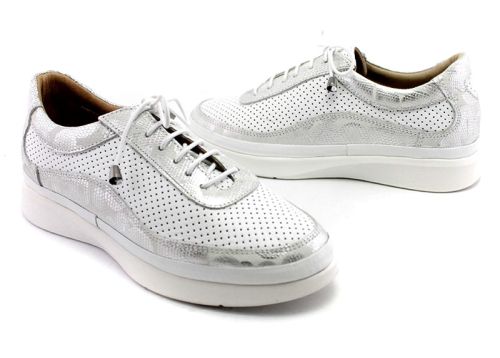 Pantofi de vara dama din piele naturala alb - Model Donna.