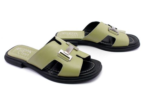 Papuci casual dama de culoare verde - Model Cassiopeia
