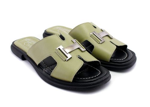 Papuci casual dama de culoare verde - Model Cassiopeia