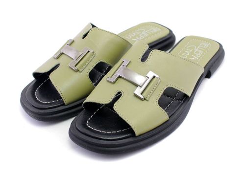 Papuci casual dama de culoare verde - Model Cassiopeia