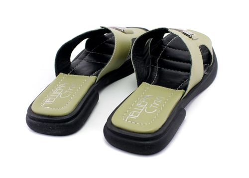 Papuci casual dama de culoare verde - Model Cassiopeia