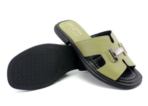 Papuci casual dama de culoare verde - Model Cassiopeia