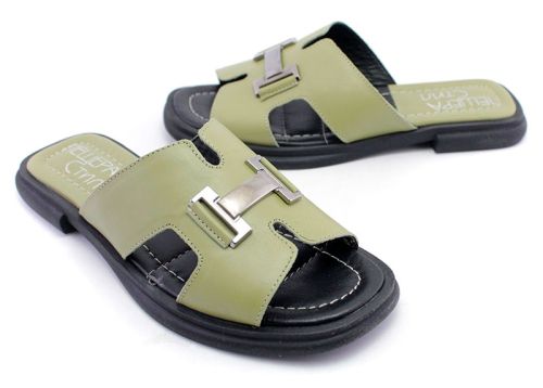 Papuci casual dama de culoare verde - Model Cassiopeia