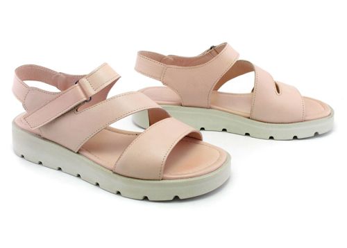 Sandale casual dama de culoare pudra - Model Rossi.
