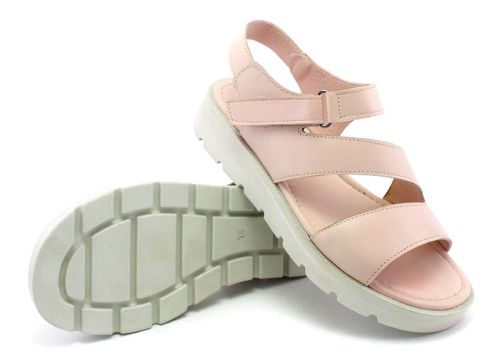 Sandale casual dama de culoare pudra - Model Rossi.