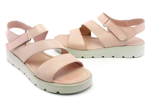 Sandale casual dama de culoare pudra - Model Rossi.
