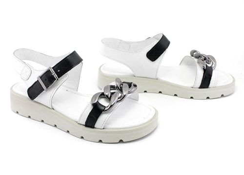 Sandale casual dama in alb si negru - Model Sunny.