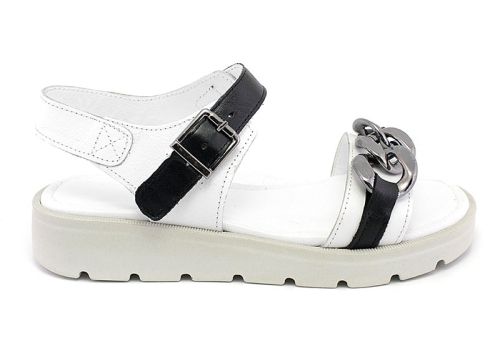 Sandale casual dama in alb si negru - Model Sunny.