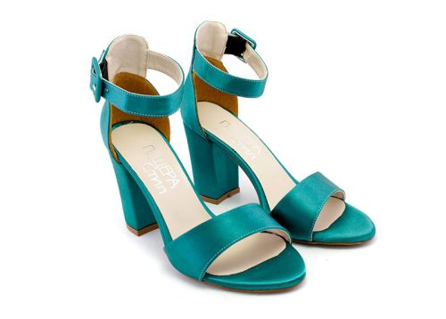 Sandale formale dama de culoare verde petrol - Model Veda.