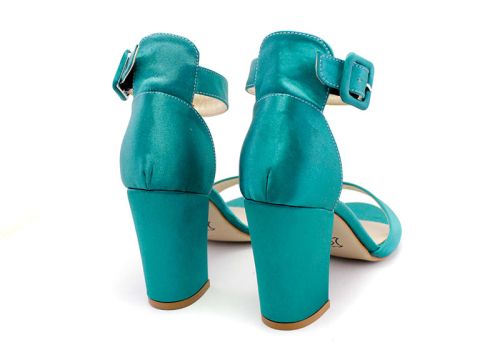 Sandale formale dama de culoare verde petrol - Model Veda.