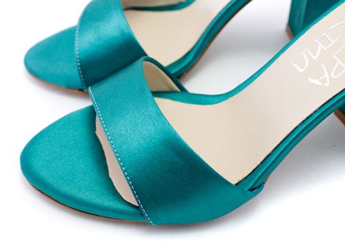 Sandale formale dama de culoare verde petrol - Model Veda.