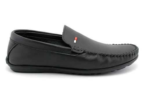 Mocasini pentru bărbați fără șireturi în negru - Model Alberto.
