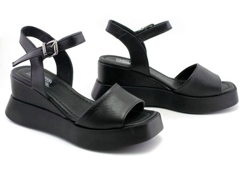 Sandale de dama cu platforma negru - Model Araceli