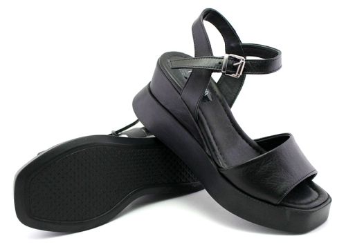 Sandale de dama cu platforma negru - Model Araceli