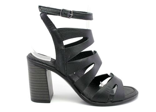 Sandale de dama din piele naturala de culoare neagra - Model Lucretia.