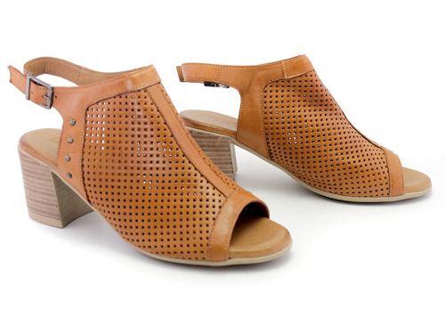 Sandale de dama din piele naturala de culoare maro - Model Drop
