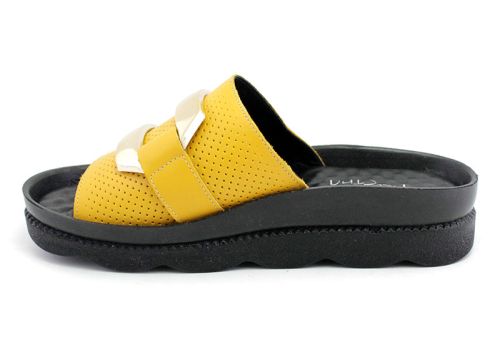 Papuci de dama in galben - model Rufina
