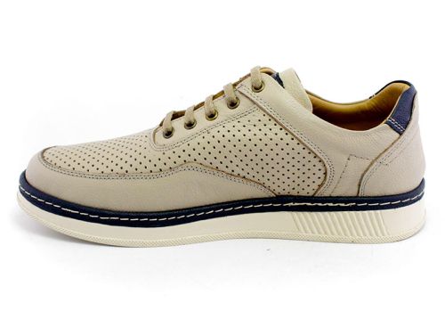 Pantofi casual barbatesti cu sireturi in bej - Model Carlos.