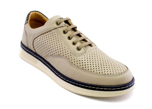 Pantofi casual barbatesti cu sireturi in bej - Model Carlos.