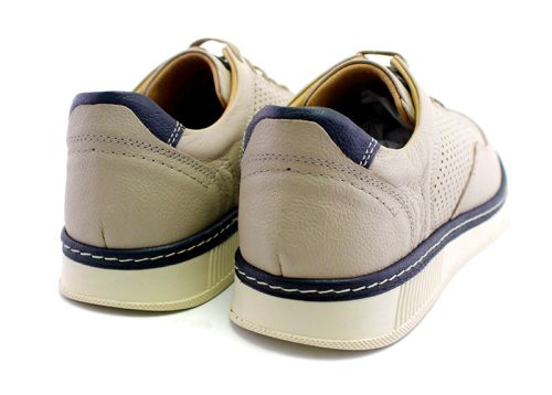 Pantofi casual barbatesti cu sireturi in bej - Model Carlos.