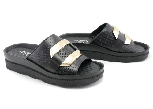 Papuci dama negru - model Rufina