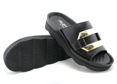 Papuci dama negru - model Rufina
