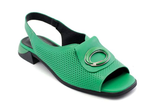 Sandale dama din piele naturala de culoare verde - Model Leticia.