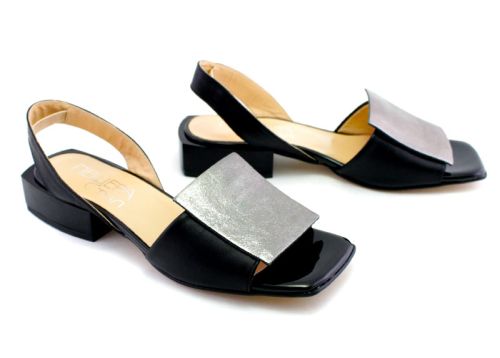 Sandale de dama din piele naturala de culoare neagra - Model Matilda.